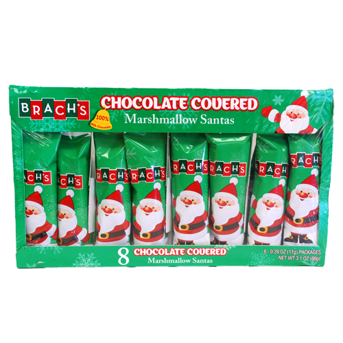 Brach's chocolate covered marshmallow santas 8 pack