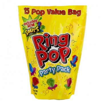 Topps Ring Pop Party Pack. 15 Count. Assorted flavors. (15 pcs per bag)