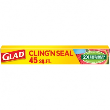GLAD CLING'NSEAL CLEAR FOOD WRAP 45SQ FT