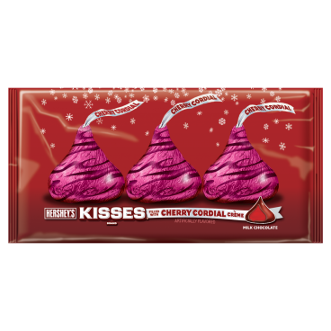 Hershey's Holiday Kisses Milk Chocolate Filled with Cherry Cordial Creme,10 oz (283g)Hersheys