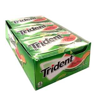 Trident Value Pack WATERMELON (Pack of 12) Sugar Free Gum CASE BUY