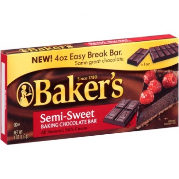 Bakers Semi-Sweet Baking Chocolate Bar 113g (4oz)