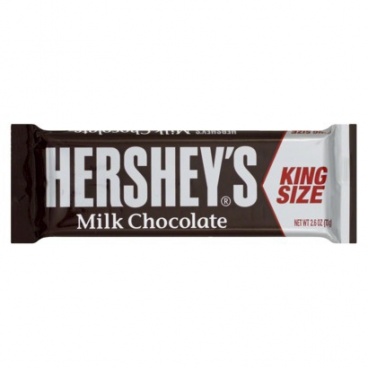 Hersheys Milk Chocolate Bar King Size 2.6oz 73g Hershey's CASE of 18 Bars