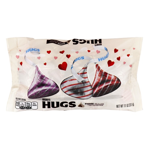 Hershey's Hugs Kisses milk chocolate   hugged by white creme