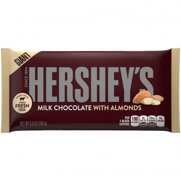 Hersheys Milk Chocolate with Almonds Giant Bar 192g (6.8 oz) Hershey's