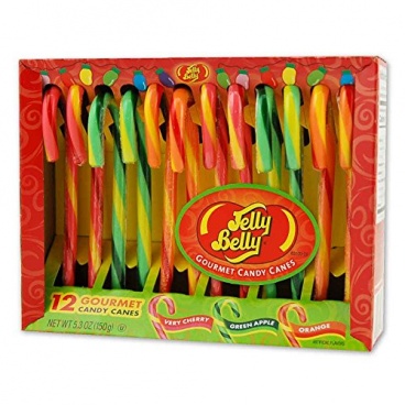 Jelly Belly Candy Canes 12 Pack - Very Cherry, Green Apple, Orange 150g