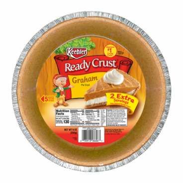 Large Keebler Graham Ready Crust Pie Crust - Graham Cracker Pie Crust - 10 inch - 9oz - 255g