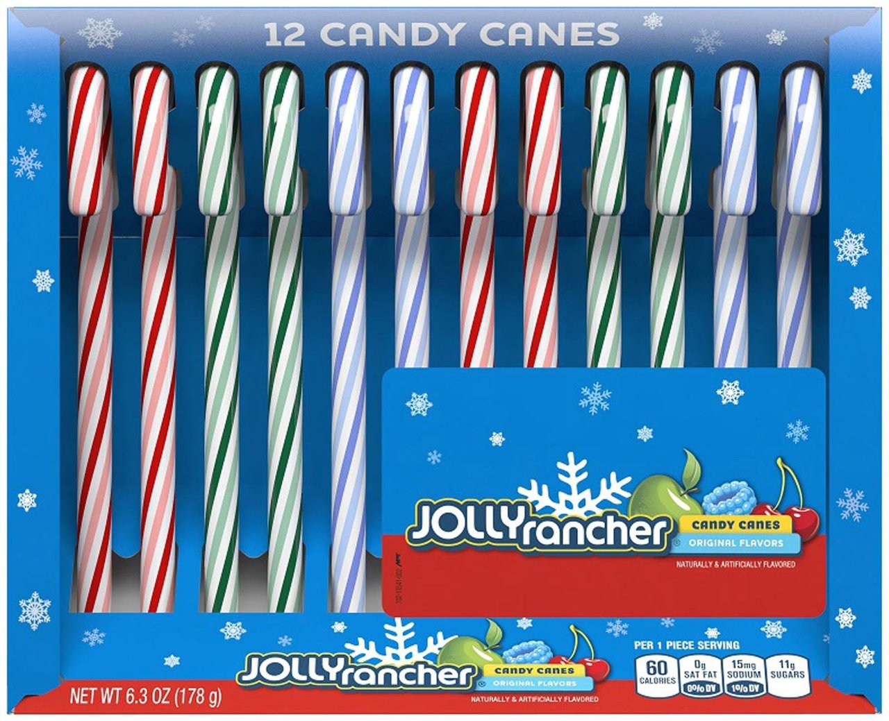 Jolly Rancher Holiday Candy Canes Assortment 12 Candy Canes (149g