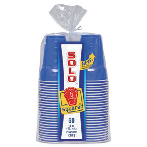 Solo Party Cups Blue 18oz 50 Counts Square Base American Food Store