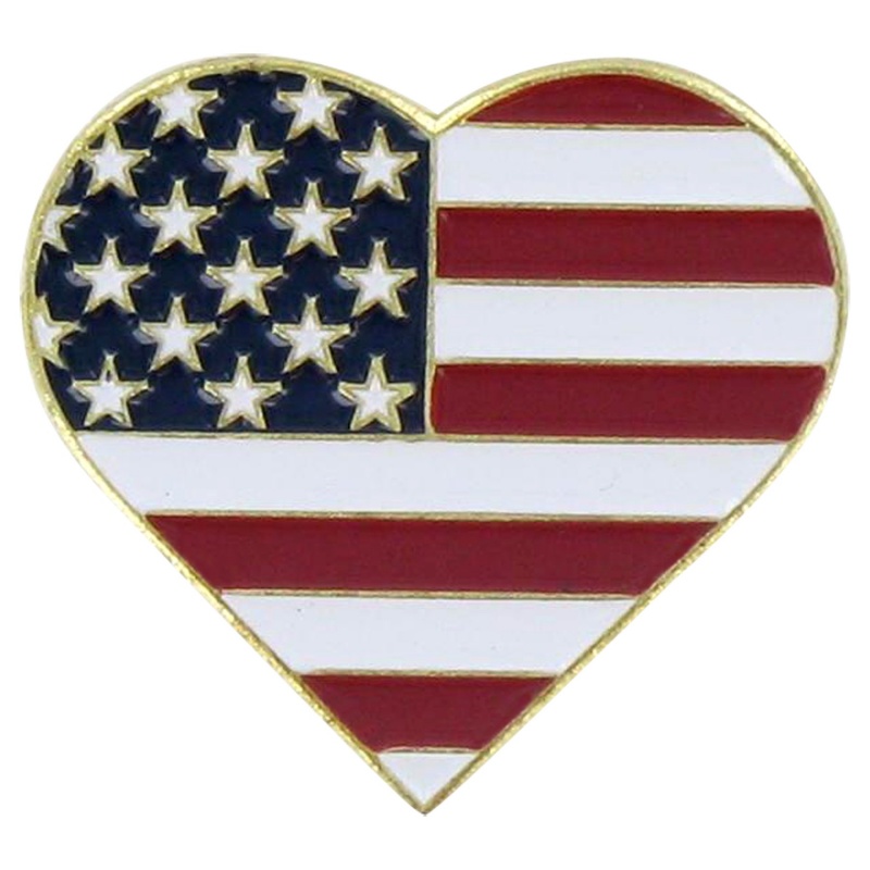 American Flag Heart Lapel Pin Usa Heart American Food Store