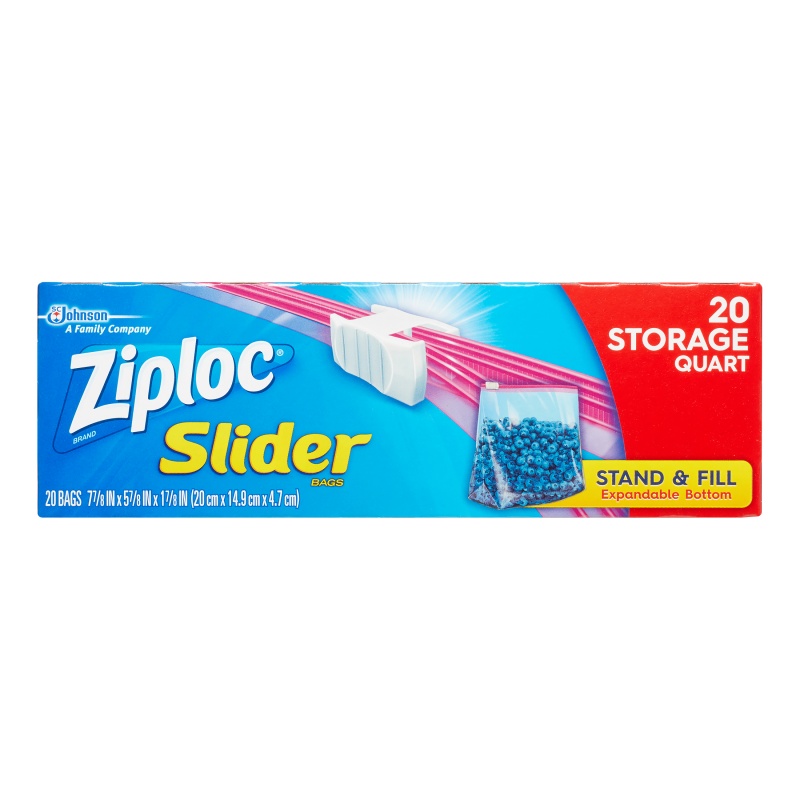 Ziploc Slider Storage Bags Quart 20 Count American Food Store