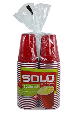 Solo Party Cups - Red 18oz - Red 50 Counts Square Base